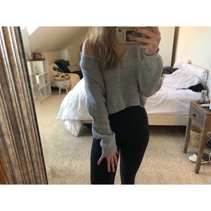 Gray cropped sweater